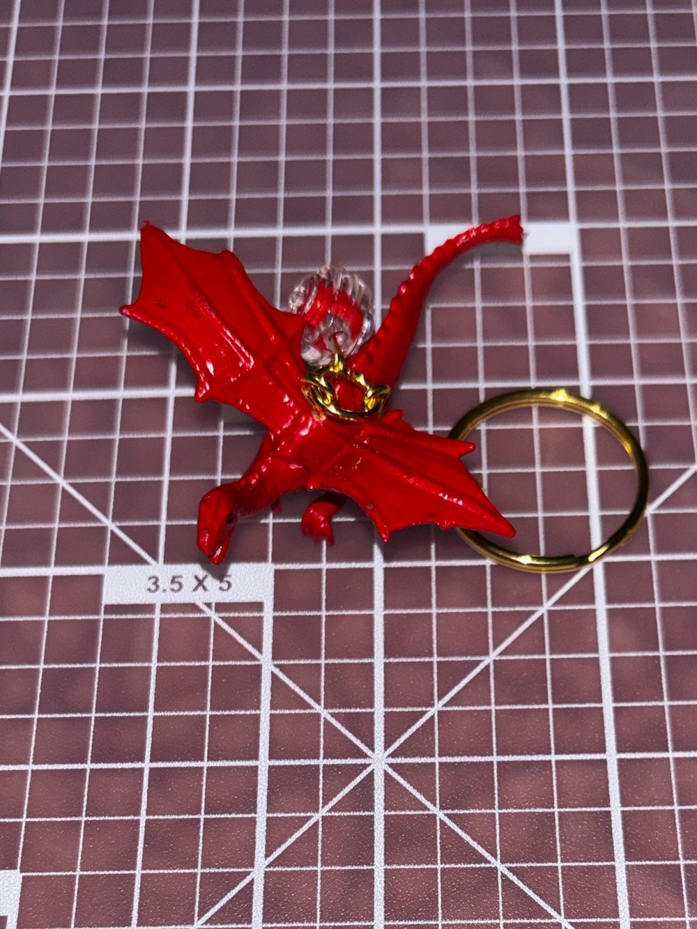 Handmade Red Dragon Keychain